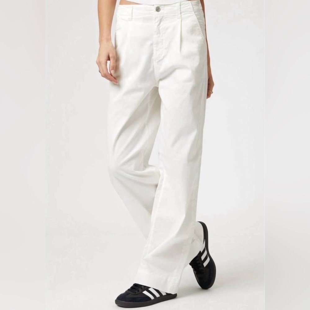 MAVI Pera Pleated Wide Leg Ultra High Rise Pants Trousers Linen Cotton Summer - Picture 4 of 14
